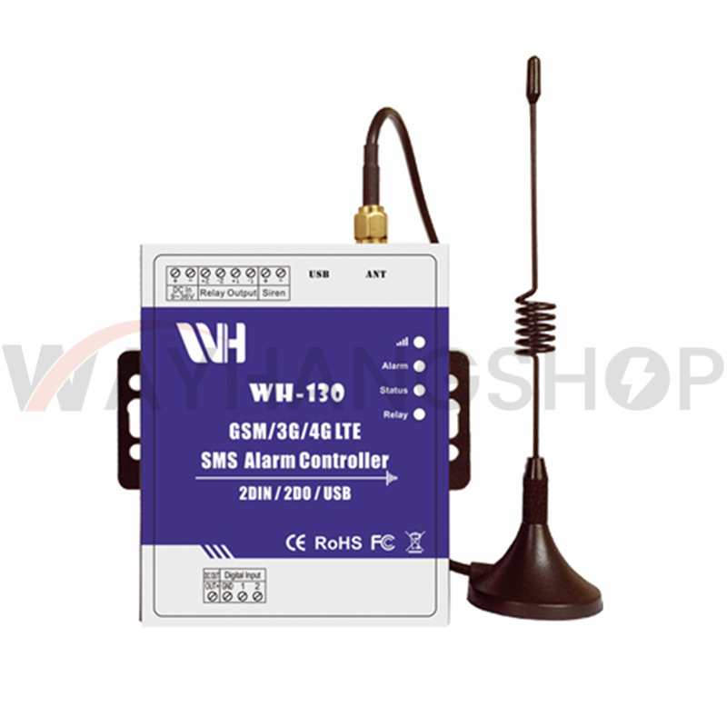 WH-130 GSM 3G 4G Cellular RTU SMS Relay Switch Industrial IoT Remote Monitoring System in-built watchdog SMS Alarm 