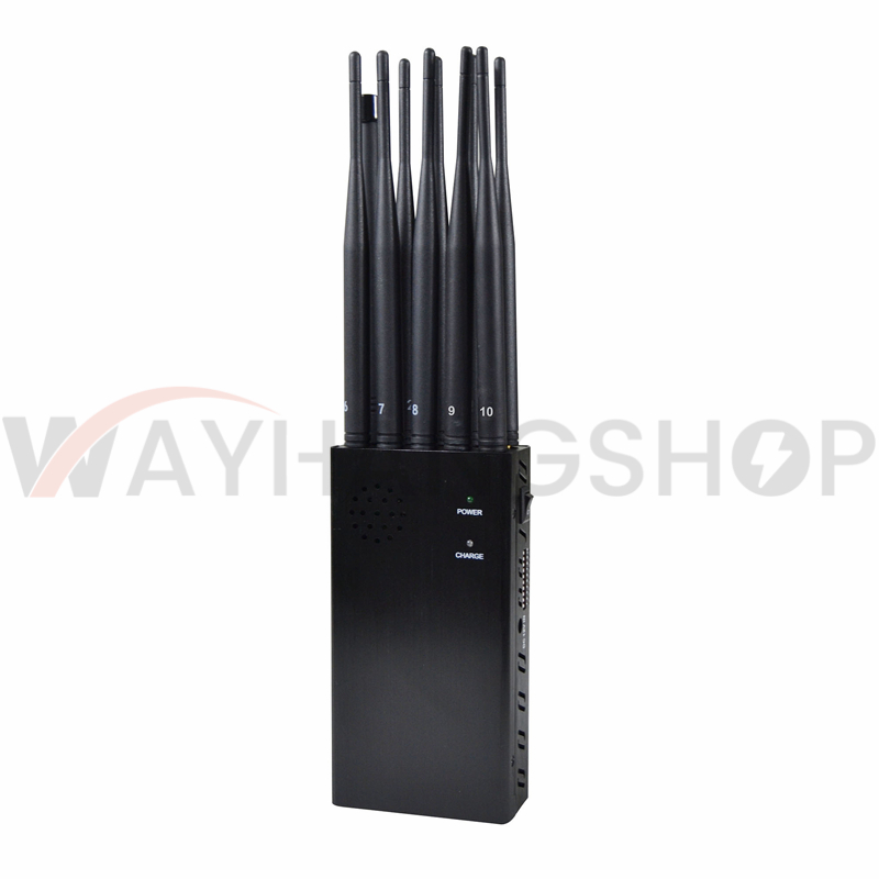 Newest 10 Antennas Portable Cell Phone Jammer Lojack GPS WIFI Blocker 