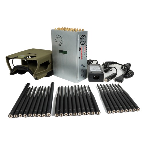 New Handheld 28 Bands FM Radio Wi-Fi6E Wi-Fi2.4G Wi-Fi5G GPS LOJACK LORA UHF VHF 433 315 868 CDMA GSM 3G 4G 5G Cell Phone Signal Jammer, Battery capacity LCD Display, With Nylon Cover For Portable , 28 Watts Jamming up to 25m 