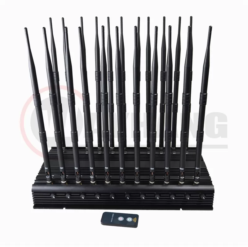 World First 22 Antennas Wireless Signal Jammer For Full Bands 5GLTE 2G 3G 4G Wi-Fi GPS LOJACK Output Power 42Watt With Infrared Remote Control