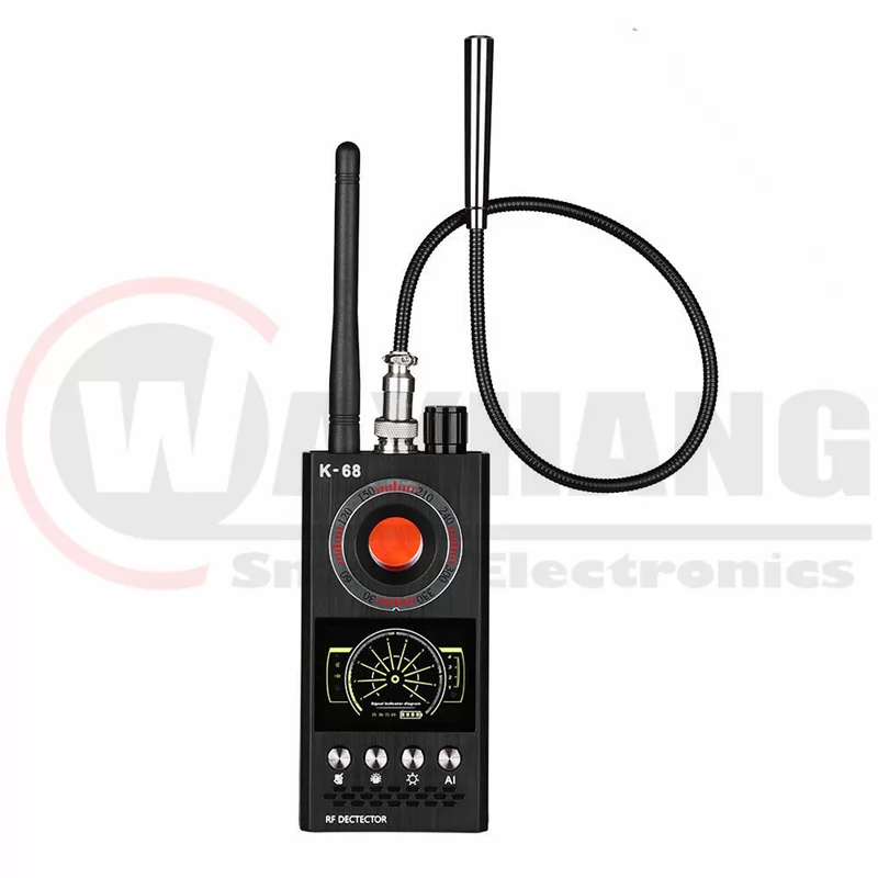 K68 Multifunctional Anti Spy Detector Hidden Camera Detector RF Signal Wireless Bug GPS Alarm Scanner Safety Hotel Camera Finder